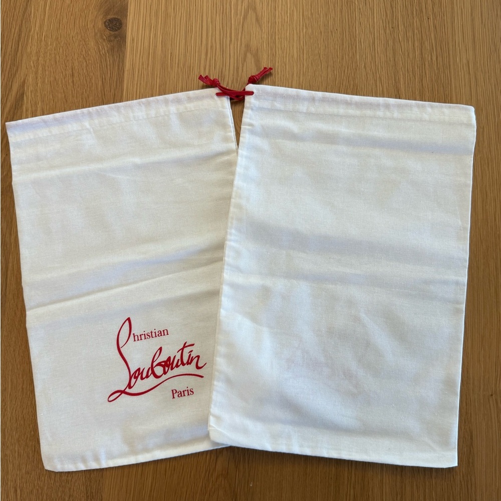 Qty 2 - Christian Louboutin White Bags with Red Logo